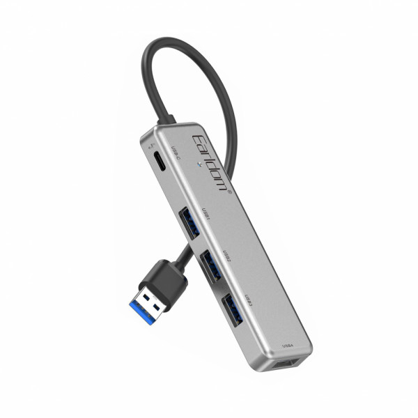 USB хъб Earldom ET-HUB12, USB 2.0, 5 Порта, Сив - 12069