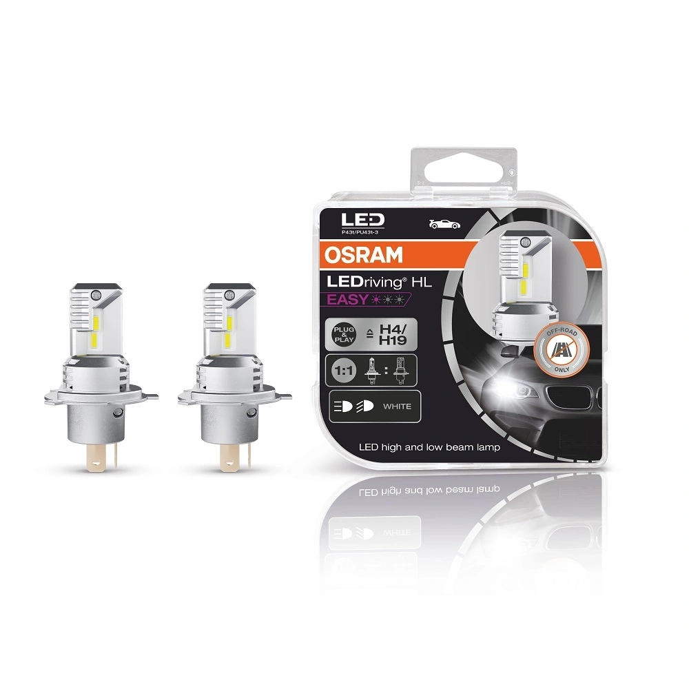 Комплект от 2бр Лед Led Диодни Крушки Osram H4 / H19 LEDriving HL EASY за фарове 12V