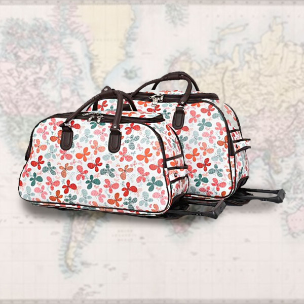 Луксозни пътни чанти с колелца от еко кожа - Travel COLORFUL 2446