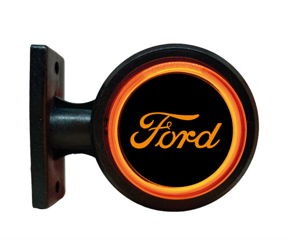 1 брой LED ЛЕД страничен габарит рогче 12 -24V оранжево - червено “old school” Неон Ефект с лого на Ford