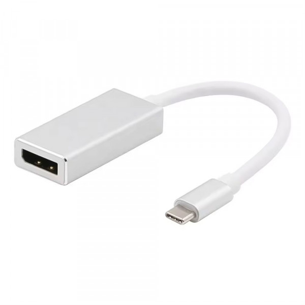 Преходник DeTech, USB-C – DP, 4K, 60Hz, Сребрист - 17836