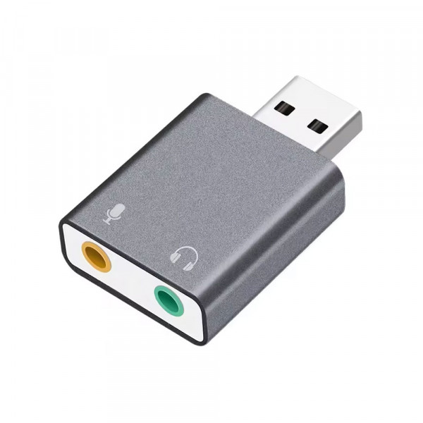 Звукова карта DeTech, USB, 7.1, Сив - 17857