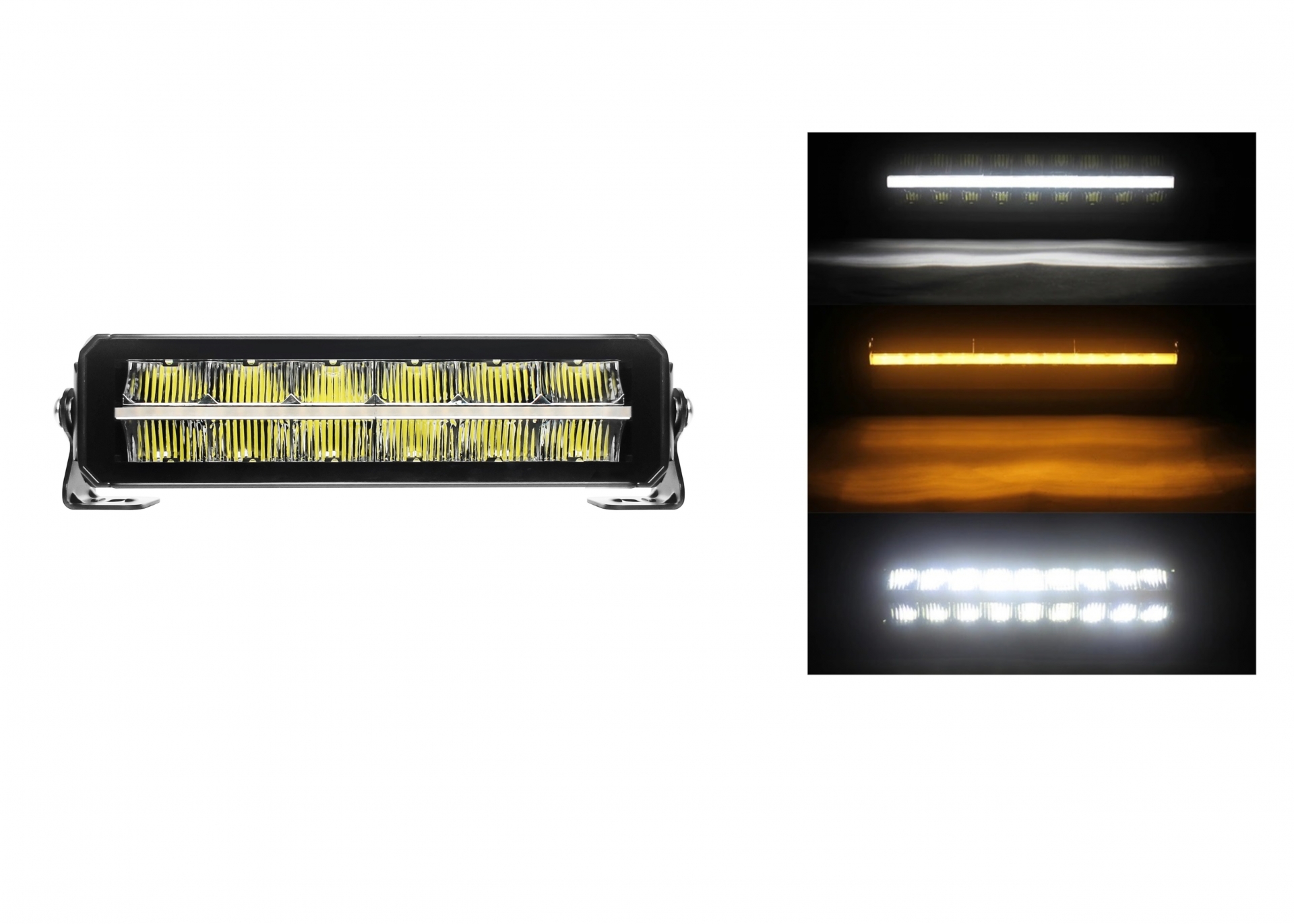 30 cm 12V - 24V Led Bar Лед Бар Пиано дизайн Диоден Прожектор Супер Мощен Бяла и Оранжева Светлина Габарит Мъгла Блиц Високо Качество Ново Поколение 4000LM