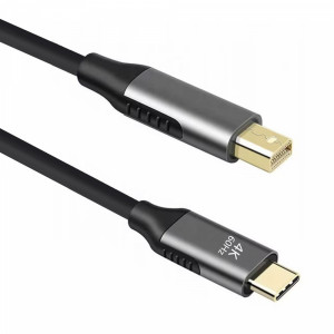 Кабел DeTech, USB-C – Mini DP, 1.8m, 4K, 60Hz, Черен - 18399