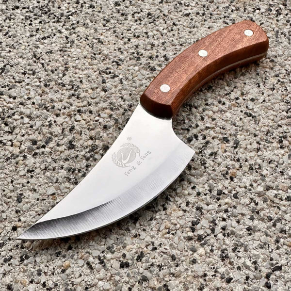 Компактен готварски нож F&F ТM5425, 23.5 см, стомана 3Cr13- за кухнята, лов, къмпинг и дране