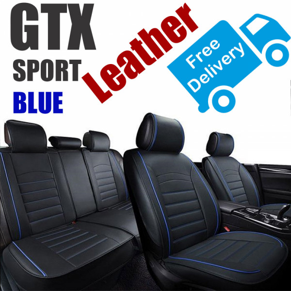 Първокласна авто тапицерия от изкуствена кожа GTX SPORT BLUE - пълен комплект, дебело подплатена, солидна, издръжлива и много красива. Безплатна доставка