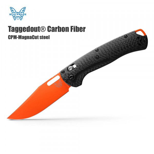 BENCMADE USA Taggedout® Carbon Fiber - сгъваем нож от CPM-MagnaCut стомана и дръжка от карбон