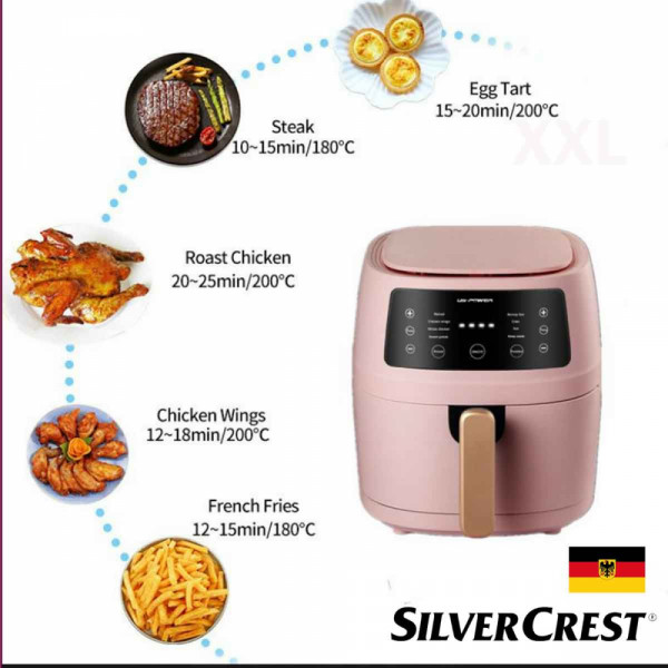 Air Fryer Silver Crest 8 литра, уред за готвене с горещ въздух 2400W