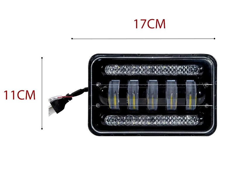 Комплект от 2бр. универсалeн 5 инча ЛЕД LED фар лампа халоген 12V-24V къси/дълги с DRL дневни светлини мигач бяло-жълто 8000lm за АТВ джип камион трактор и др.