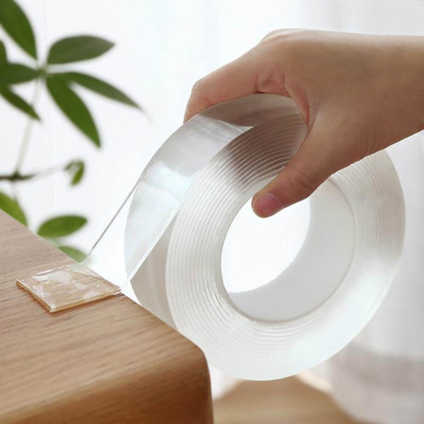 Супер здрава двустранна NANO лента- лепи всичко и навсякъде, прозрачна, Double sided NANO tape, 3 метра, декор25, BF22, нано лента
