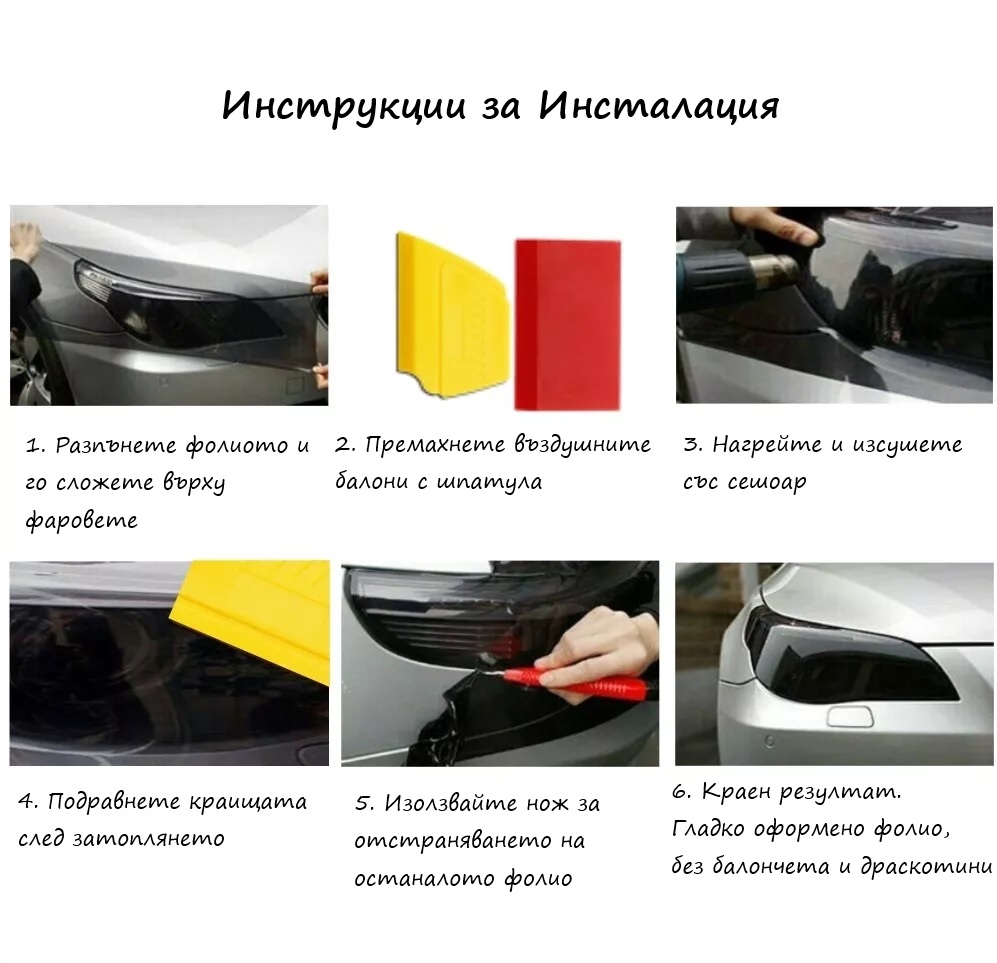 Прозрачно Защитно Фолио за фарове стопове и мигачи 30 см х 10 м