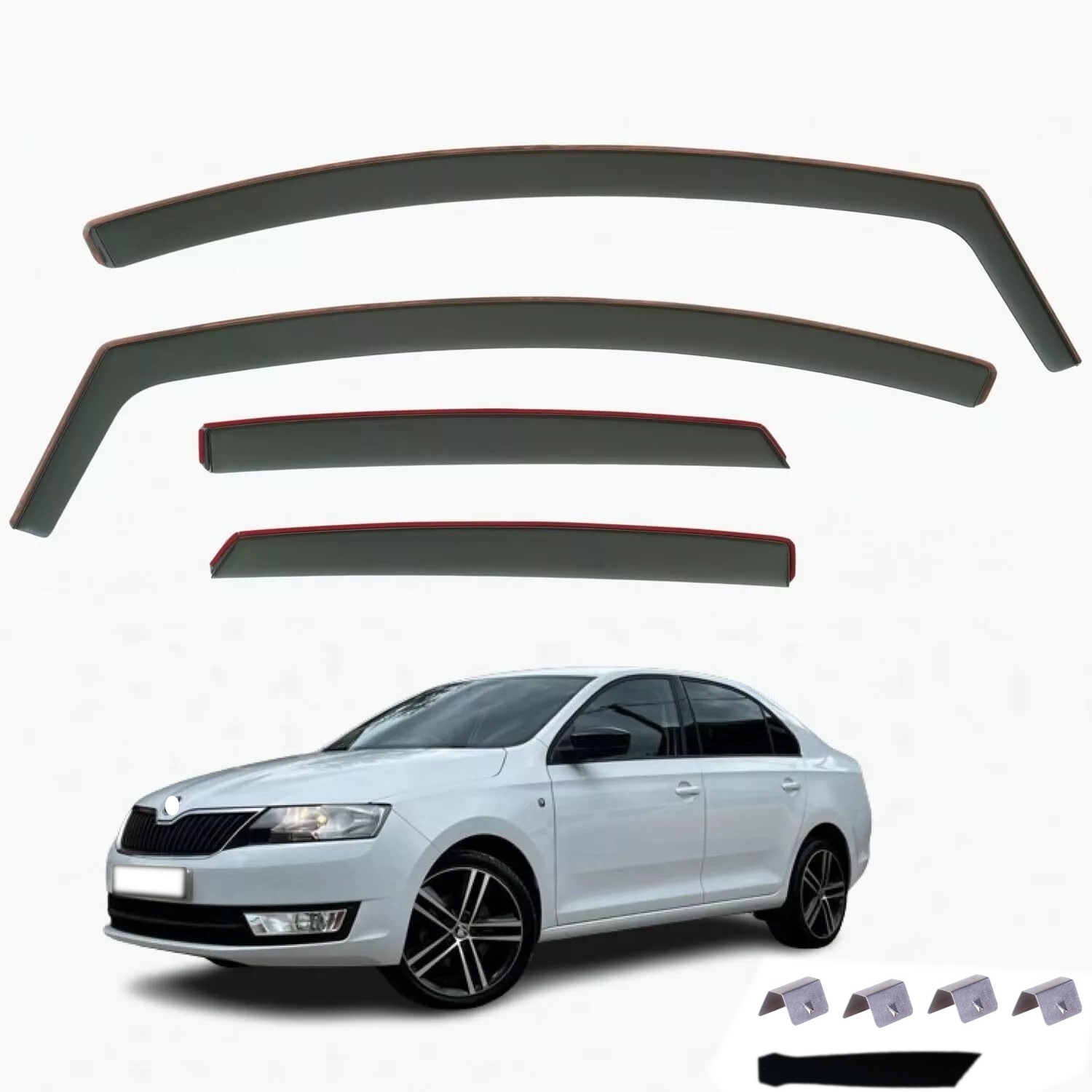 Комплект от 4бр. ветробрани за SKODA RAPID SEDAN 2013+