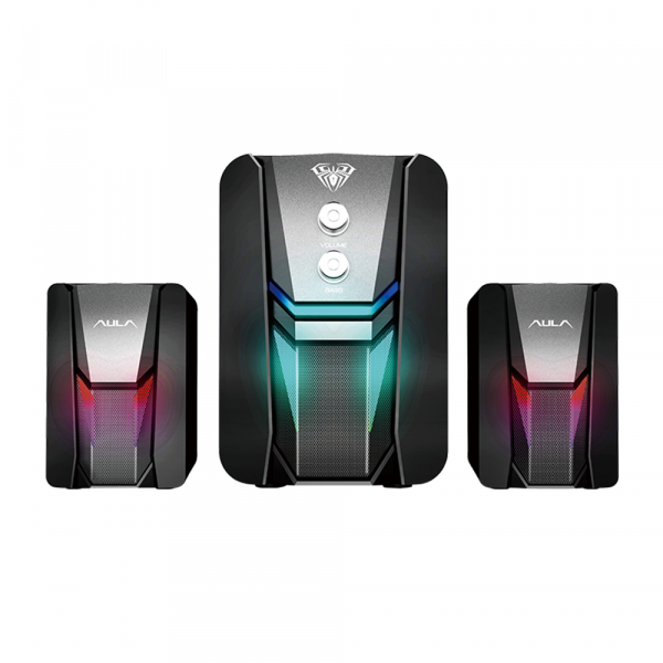 Тонколони Aula N-189, 2x3W, USB, RGB, Черен - 22182
