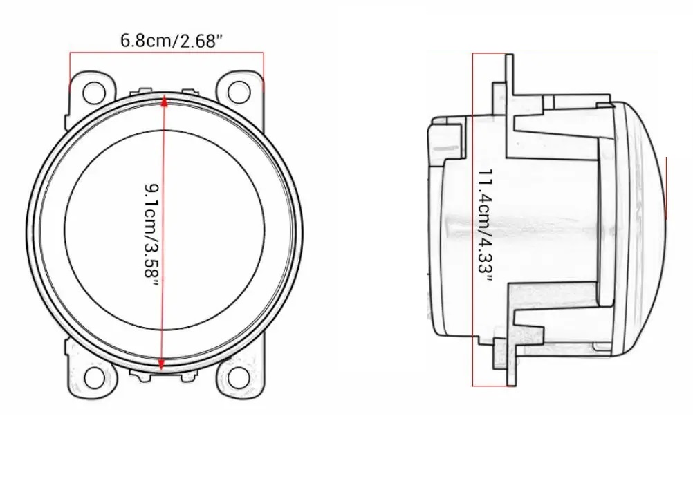Комплект 2 броя LED фарове за мъгла Dacia, Renault, Ford, Citroen, Suzuki, бяла светлина, Ø91 мм, 12V, алуминиев корпус, H8/H11 букса