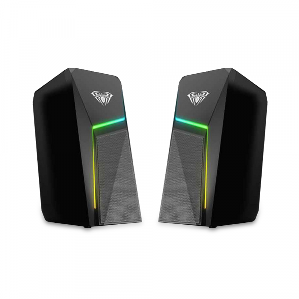 Тонколони Aula N-522, 2x3W, USB, RGB, Черен - 22188