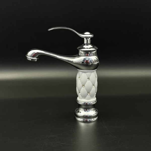 Луксозен ретро смесител BAROQUE LN-1435 SILVER за кухня и баня, самостоящ, смесителна батерия