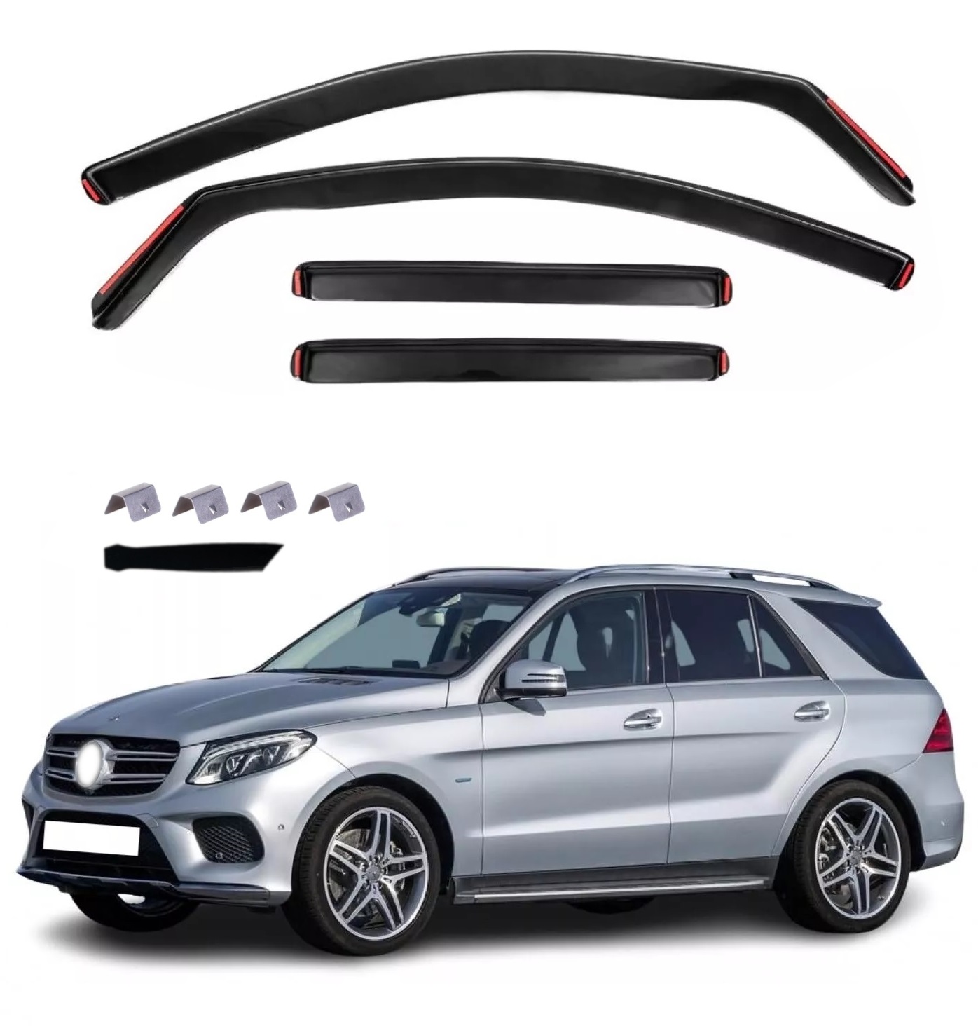 Комплект от 4бр. ветробрани за Mercedes M-Class / GLE (W166) - 2011-2018