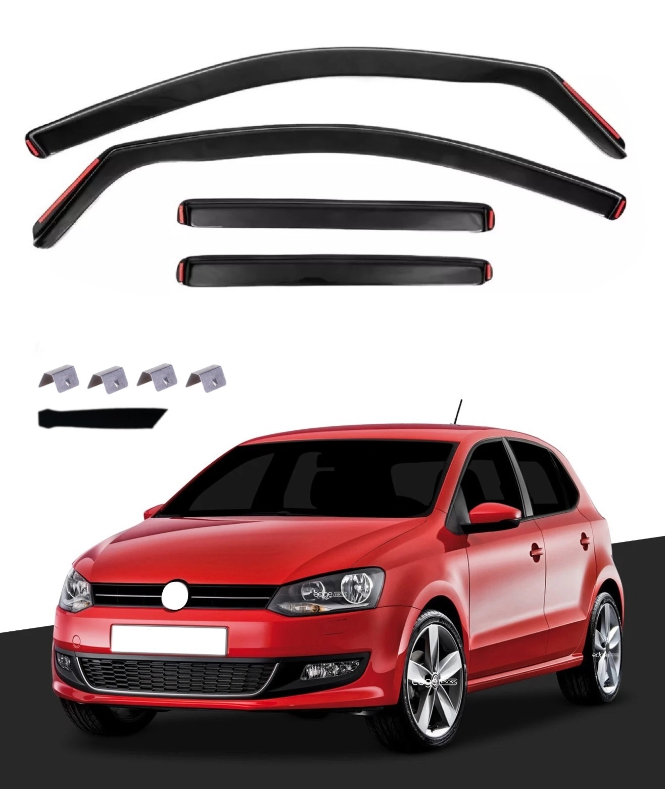Комплект от 4бр. ветробрани за VW Polo MK5 - 5 врати хечбек - 2009-2017