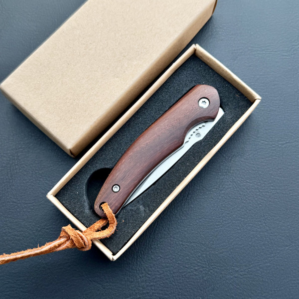 Миниатюрен сгъваем нож BROWNING DJ12, стомана 7Cr13Mov, дръжка черешово дърво