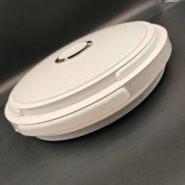 Дизайнерски плафон с вградена Bluetooth колонка- бяло, LED интериорна лампа, 40см