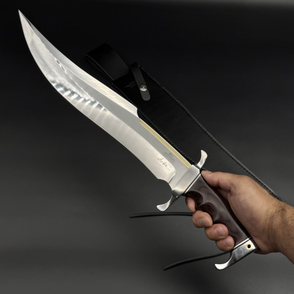 Огромен SPARTAN BOWIE нож GIL HIBBEN, 65th Anniversary, стомана 5Cr15, дръжка полимер и кожена кания