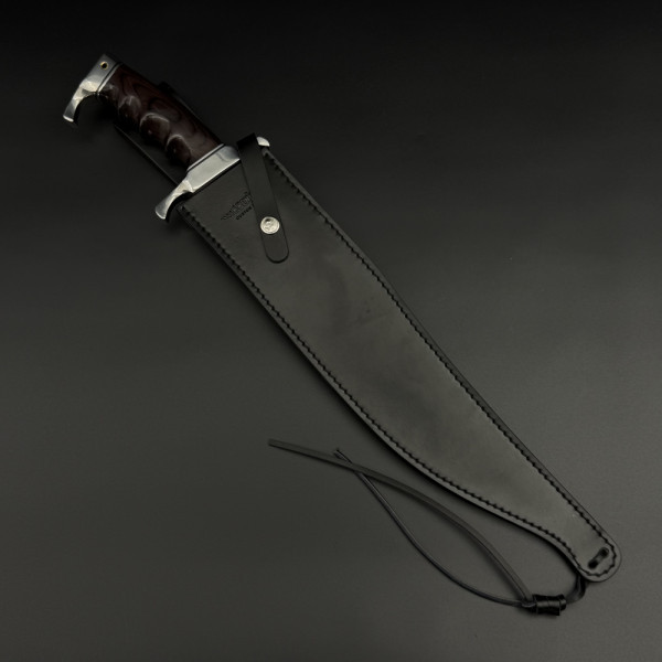 Огромен SPARTAN BOWIE нож GIL HIBBEN, 65th Anniversary, стомана 5Cr15, дръжка полимер и кожена кания