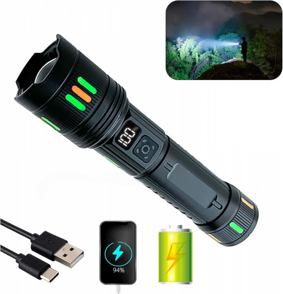 Компактен тактически LED фенер FLASH-L с огромна светимост и мощна батерия с удължен заряд