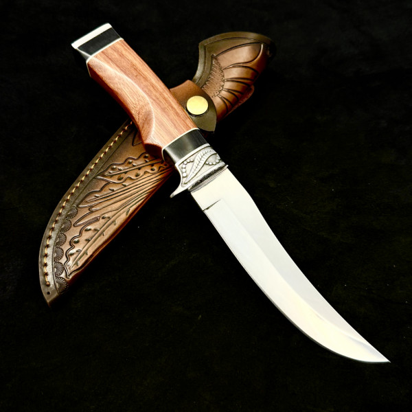 Ловен нож WPKOPYA 207 HUNTING BEAR, стомана 5CR13, кожена кания