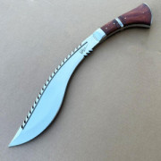 Огромен непалски ловен нож KHUKURI The DESTRPYER, стомана 420 фултанг, тегло 879 гр., кожена кания