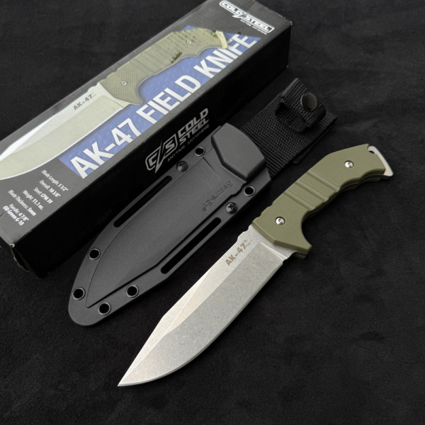 Тежък боен нож COLD STEEL AK-47 FIELD, фултанг,  CPM3-V,  дръжка G10, кания KYDEX