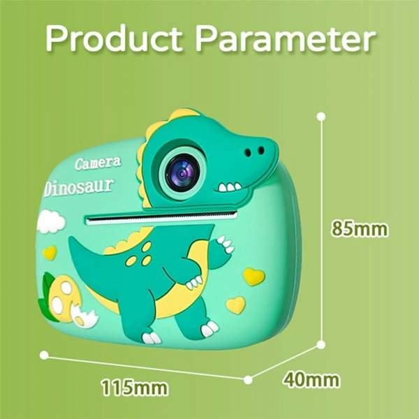 📸 Детски Фотоапарат с Мигновен Печат – Green Dinosaur. Ново поколение забавление!