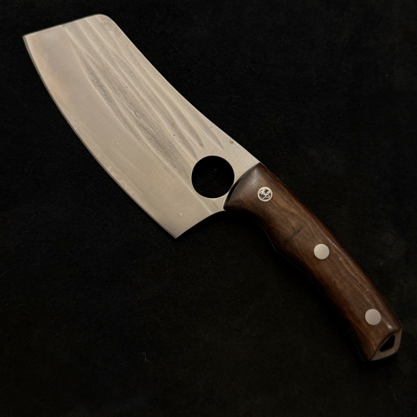 Широк японски кухненски нож AINA Chuka Bocho с ръчно ковано острие закалена стомана, фултанг, дървена дръжка венге