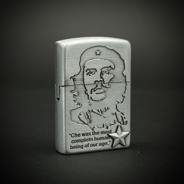 Класна метална запалка Че Гевара,#1177,  класически дизайн, на газ с камъче и подаръчна кутия
