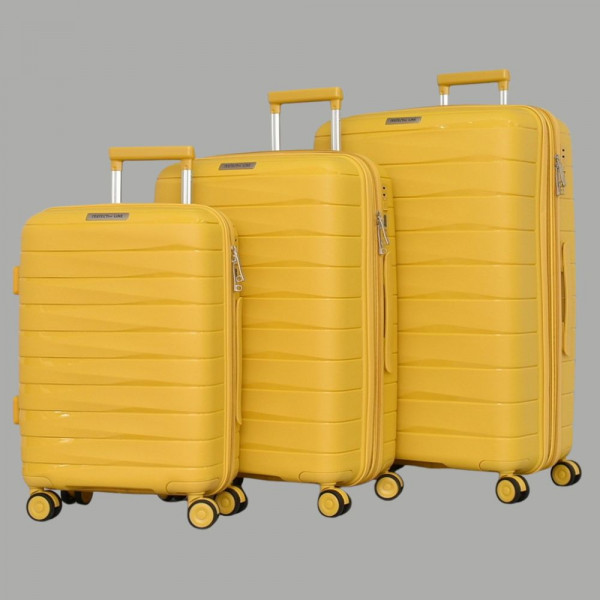 Комплект авиоспинъри куфари от висок клас полипропилен - 3 бр. куфари - YELLOW - 88006