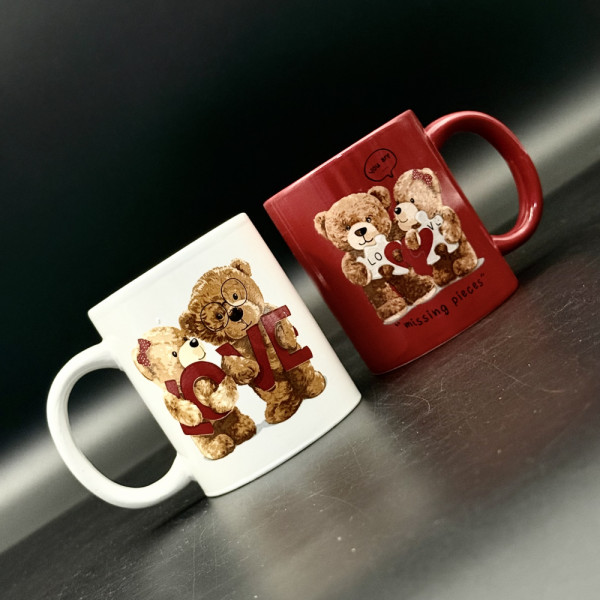 Двойка керамични чаши за влюбени мечета, един необичаен романтичен подарък