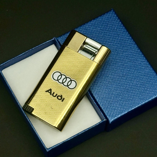 Запалка AUDI GOLD, метален корпус, газ, ветроупорна дюза