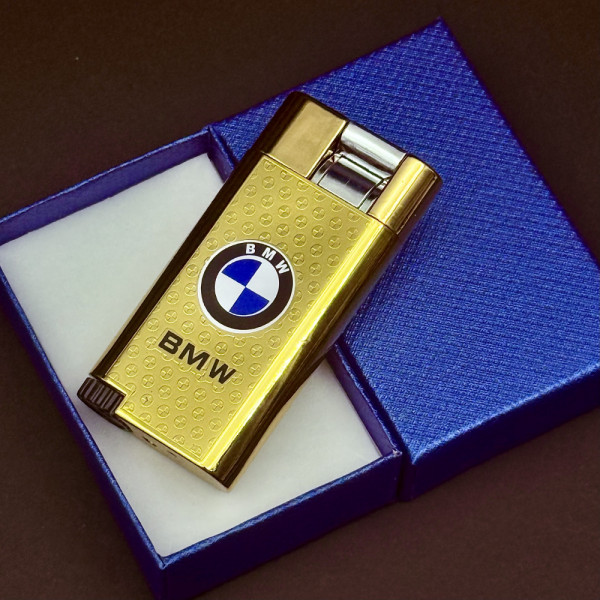 Запалка BMW GOLD, метален корпус, газ, ветроупорна дюза