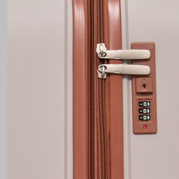 Стилен комплект от 3 броя куфари Beige Prima - малък, среден и голям, авиокуфари от полипропилен - 2007-  бежов 1