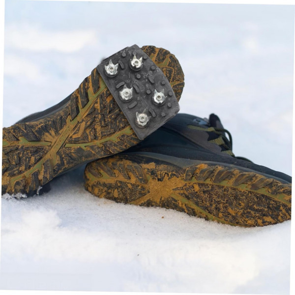Стабилни еластични ледоходки с 5 шипа за лесно придвижване в сняг, лед и кал, универсален размер