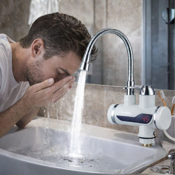 ⚡ Мощен проточен електрически бойлер  BEAST II 3000W – СТОЯЩ МОНТАЖ! - RX-001-1 - V-127 - с ГЪВКАВ чучур