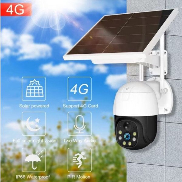4G Соларна Охранителна Камера  и детектор за движение, до 2 дни заряд на батерията без слънце