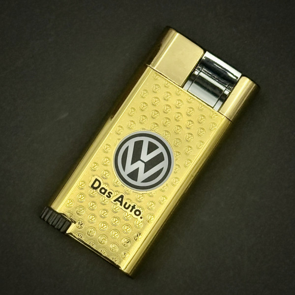 Запалка Volkswagen GOLD, метален корпус, газ, ветроупорна дюза