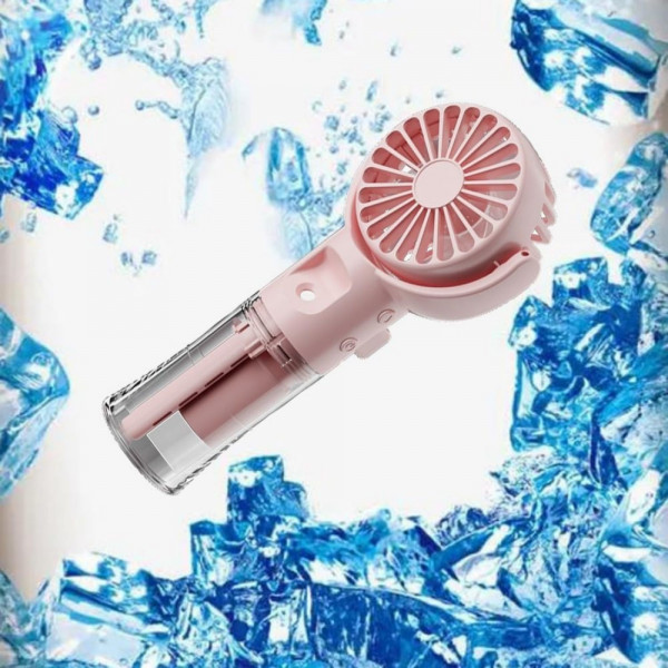 НОВО! 💧 2 в 1  джобен вентилатор + освежаваща водна мъгла MIST OCEAN 737 за горещите дни, мощен мотор и издръжлива батерия - F4