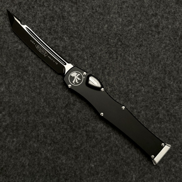 Автоматичен тактически нож Microtech HALO VI TANTO BLACK, стомана Bohler M390, кобур