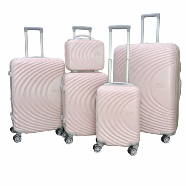 Висок клас авио спинъри ТR ROSE ABS- 5 броя, разширяващи се, четири въртящи колелца,заключване с цифров шифър, всички екстри, куфари