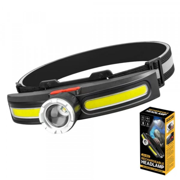 Супер мощен челник с 230° широко осветяване, 100 м прожектор, 350 lm мощност, Type-C зареждане, авариен режим - JS-922