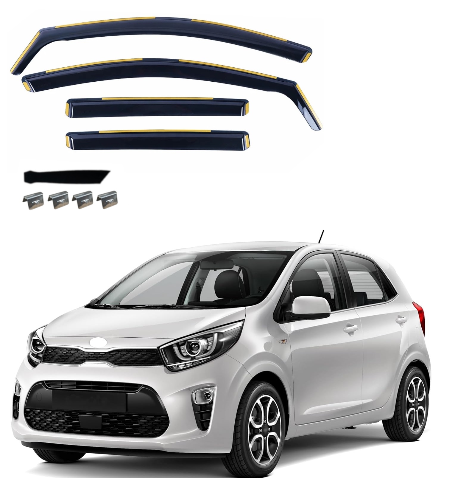 Комплект от 4бр. ветробрани за KIA PICANTO III 5D 2017 г. +