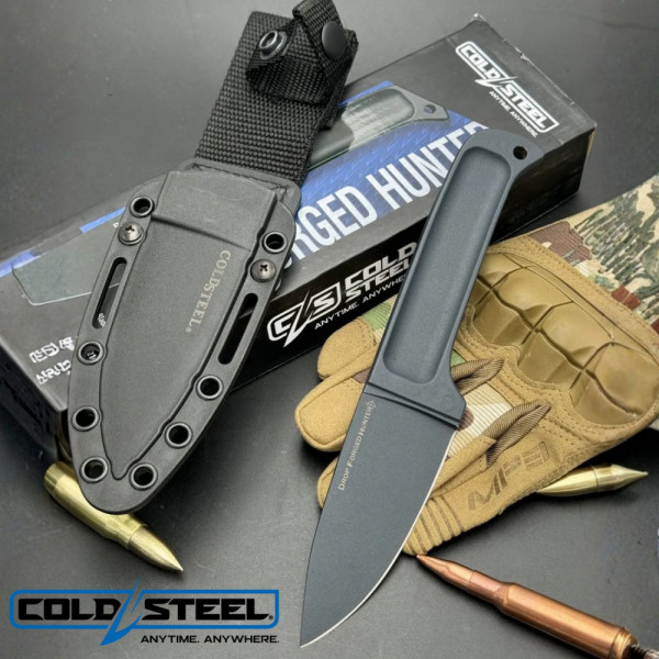 Тактически изцяло метален нож COLD STEEL DROP FORGED HUNTER, стомана високовъглеродна 52100, кания KYDEX