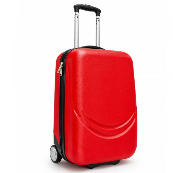 Твърд ABS АВИО куфар за ръчен багаж TRANSIT RED 42/32/16 см