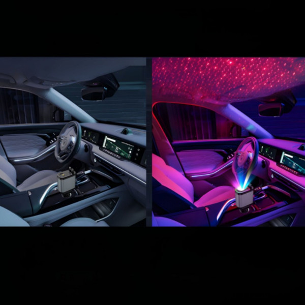 Автомобилно Зарядно 4-в-1 Starry Sky– 66W Бързо Зареждане, 80 см. кабели, USB- C, A, Iphone, със светлинен ефект звездно небе